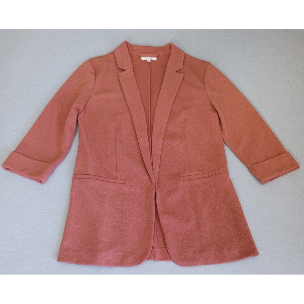 Maurices Textured Terracotta 3/4 Sleeve Open Front Blazer Jacket Size Medium